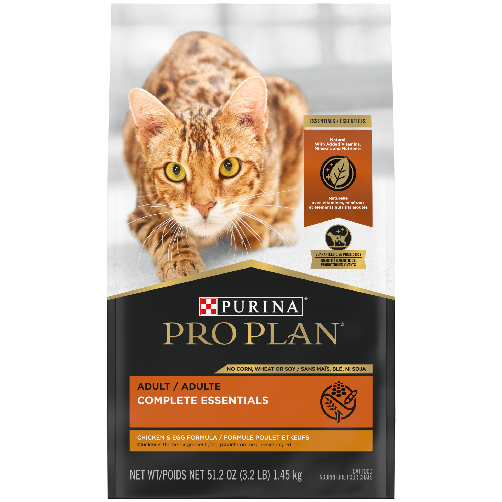 slide 1 of 2, Pro Plan Purina Pro Plan Grain Free, High Protein, Natural Dry Cat Food, Chicken & Egg Formula, 3.2 lb