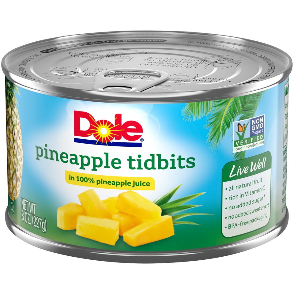 Dole Pineapple Tidbits in 100 Pineapple Juice 8 oz Shipt