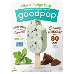 GoodPop Mint n' Fudge Chip Dairy-Free Oat Milk Frozen Dessert Bars, 4 Ct