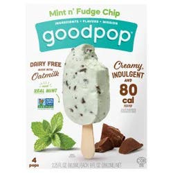 GoodPop Mint n' Fudge Chip Dairy-Free Oat Milk Frozen Dessert Bars, 4 Ct