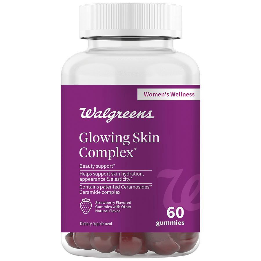 slide 1 of 5, Walgreens Glowing Skin Complex Strawberry, 60 ct