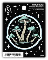 Stickers Northwest Night Time Mushrooms Vinyl Sticker