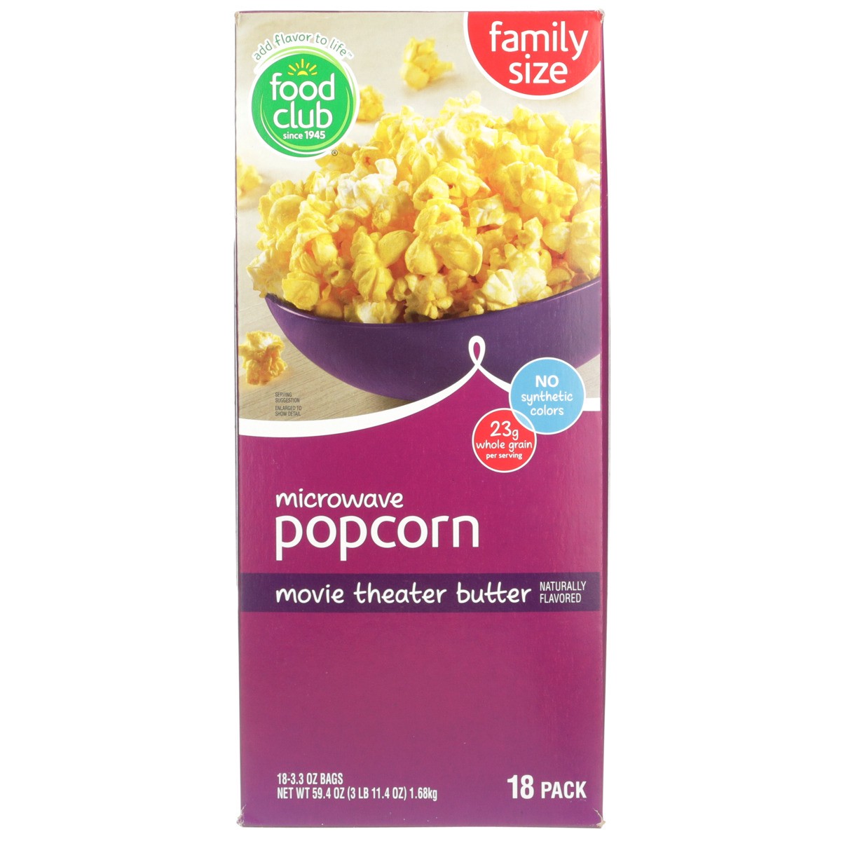 slide 8 of 9, Food Club Movie Theater Butter Microwave Popcorn, 1 ct