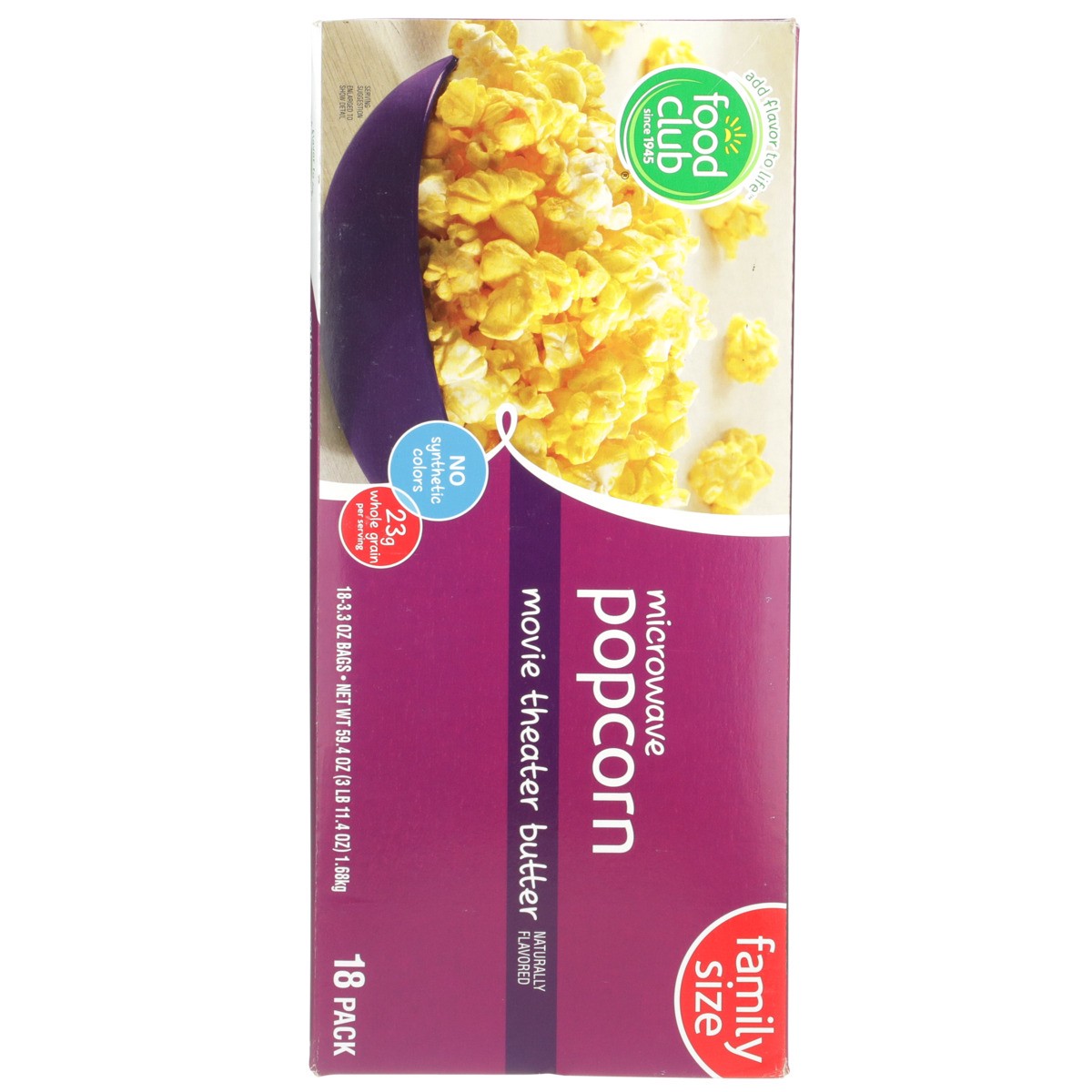 slide 9 of 9, Food Club Movie Theater Butter Microwave Popcorn, 1 ct