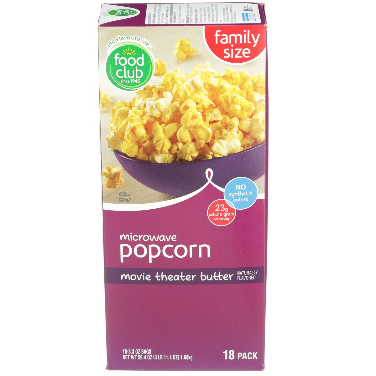 slide 1 of 9, Food Club Movie Theater Butter Microwave Popcorn, 1 ct