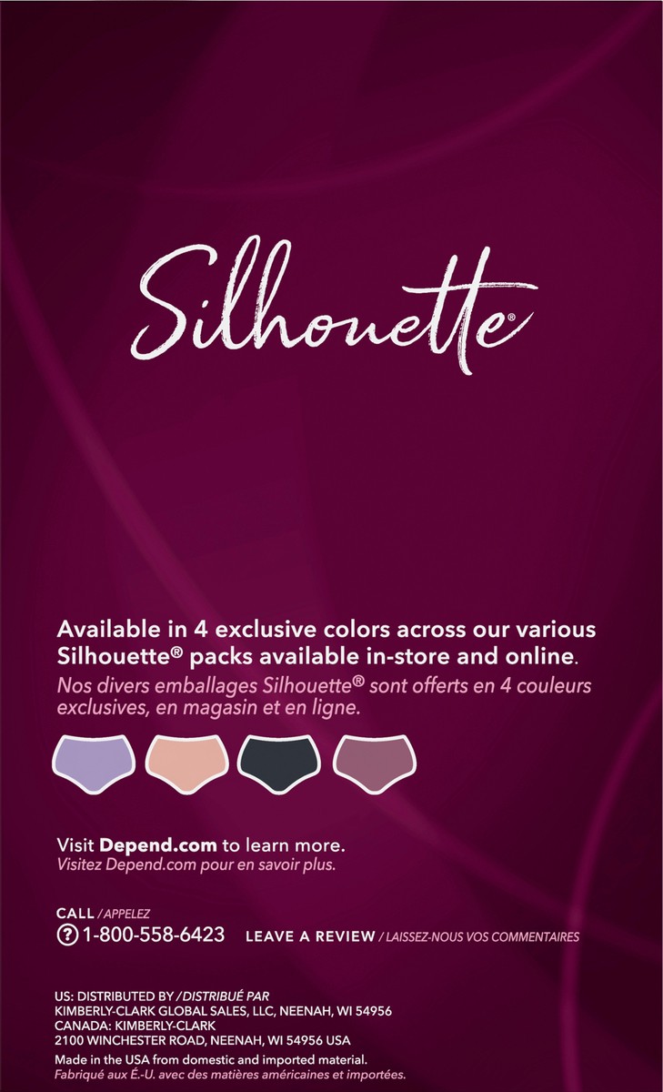 slide 7 of 9, Depend Silhouette Incontinence Underwear, Extra-Large (50–60" Waist), 10 Count , 1 ct