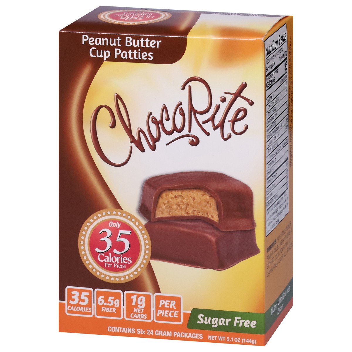 slide 9 of 9, ChocoRite Peanut Butter Peanut Butter Cup Patties 6 - 24 g Packages, 6 ct