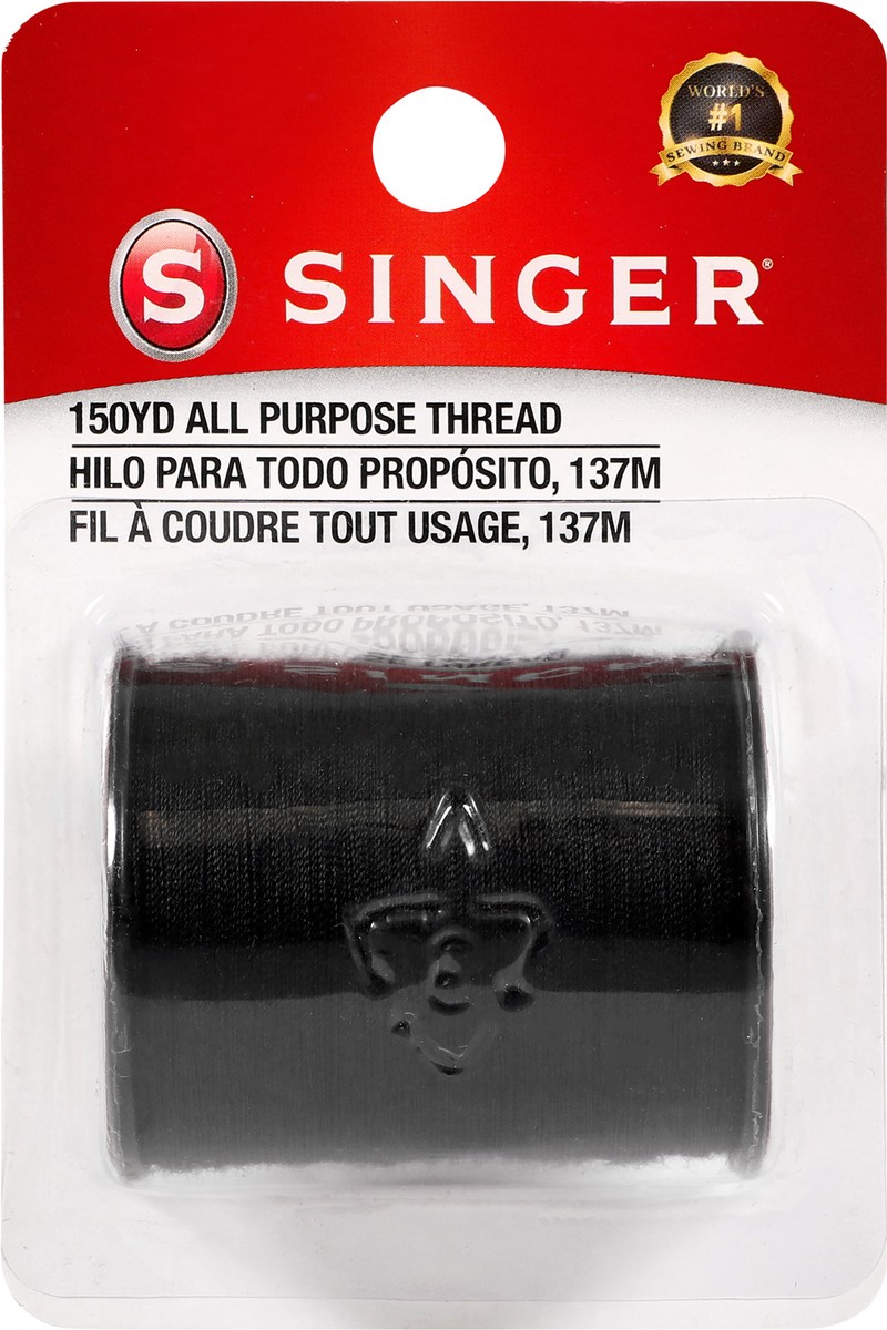 slide 2 of 3, Singer Allpurpose Polyester Thread Black, 1 ct