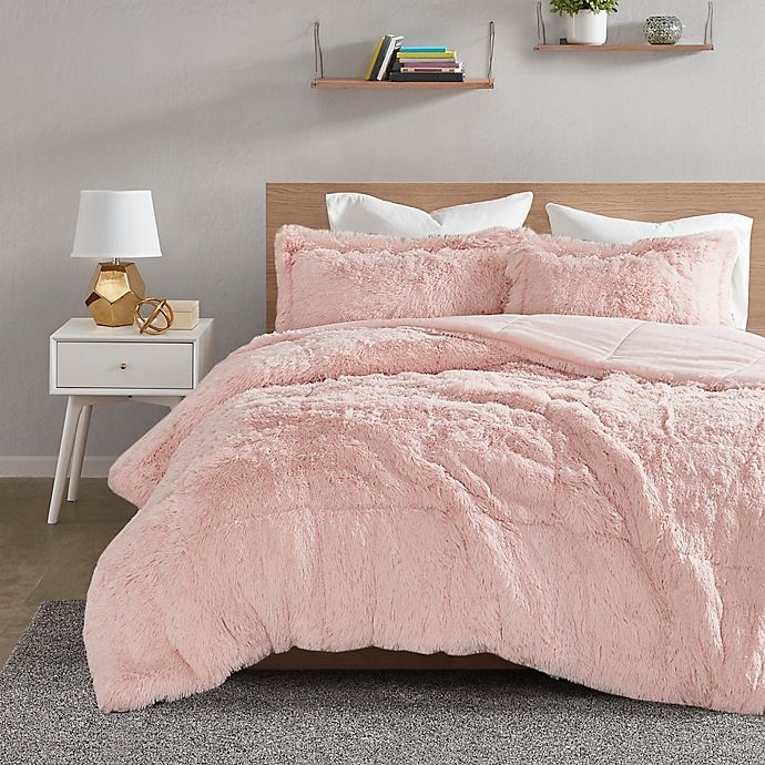 slide 1 of 1, Intelligent Design ID Malea Shaggy Comforter Set F/Q Blush, 3 ct