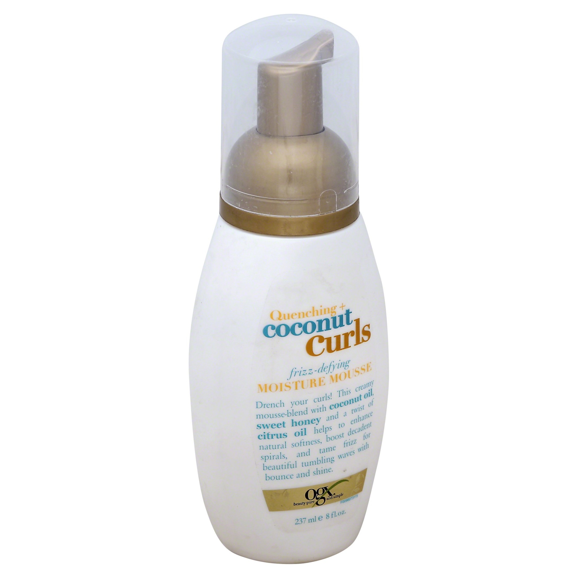 slide 1 of 1, OGX Quenching + Coconut Curls Frizz-Defying Moisture Mousse, 8 fl oz