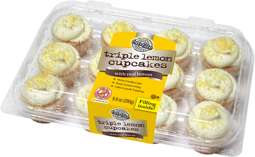 slide 1 of 1, two-bite Triple Lemon Cupcakes, 9.9 oz