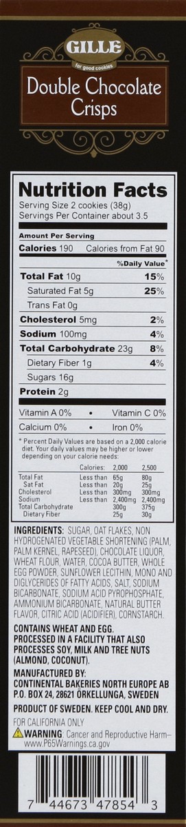 slide 3 of 6, Gille Double Chocolate Crisps, 4.4 oz