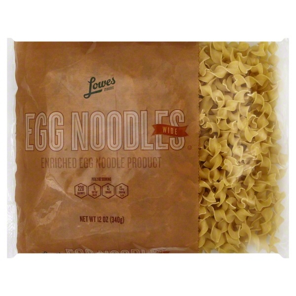 slide 1 of 1, Lowes Foods Noodles Egg Wide, 12 oz