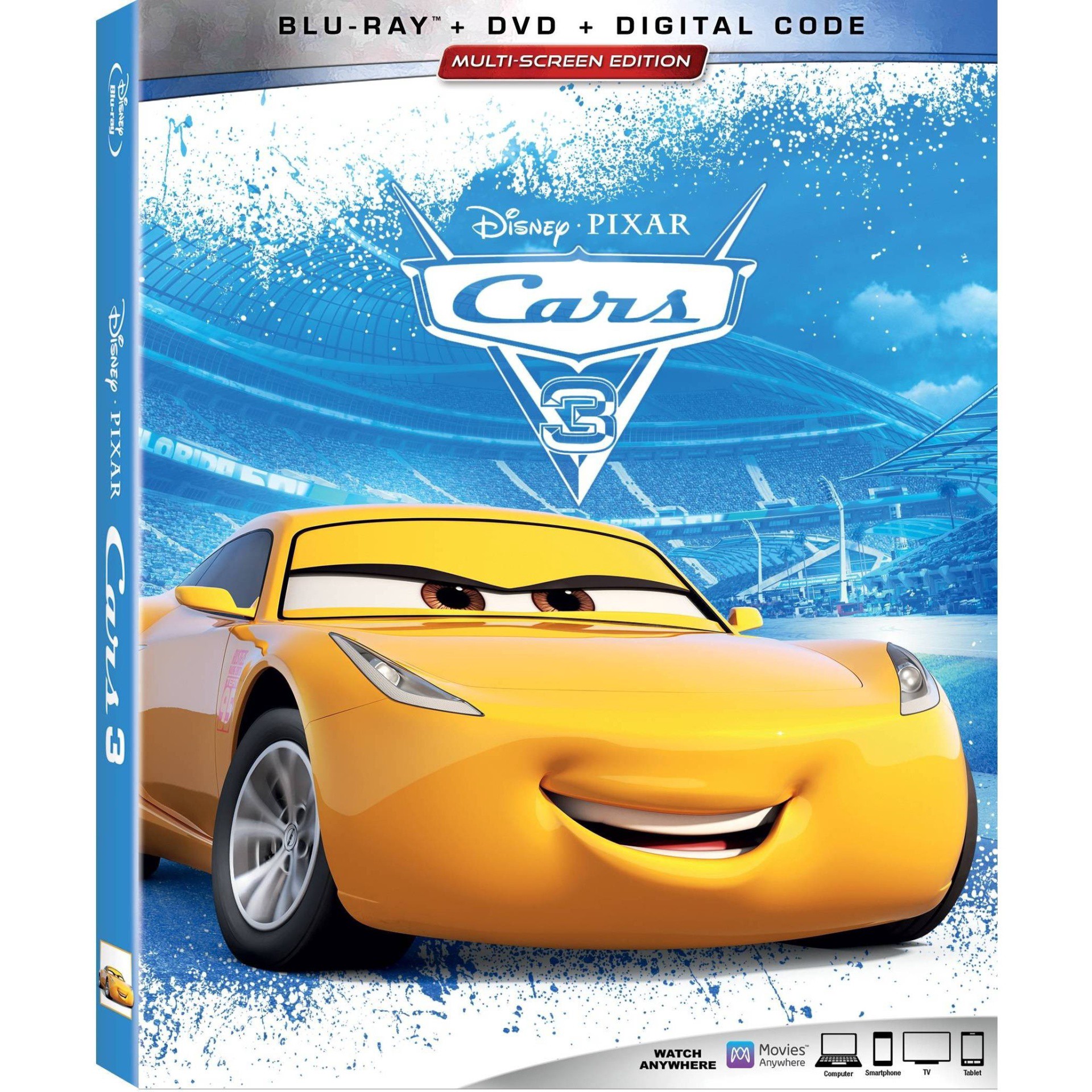 slide 1 of 1, Cars 3 (Blu-ray + DVD + Digital), 1 ct