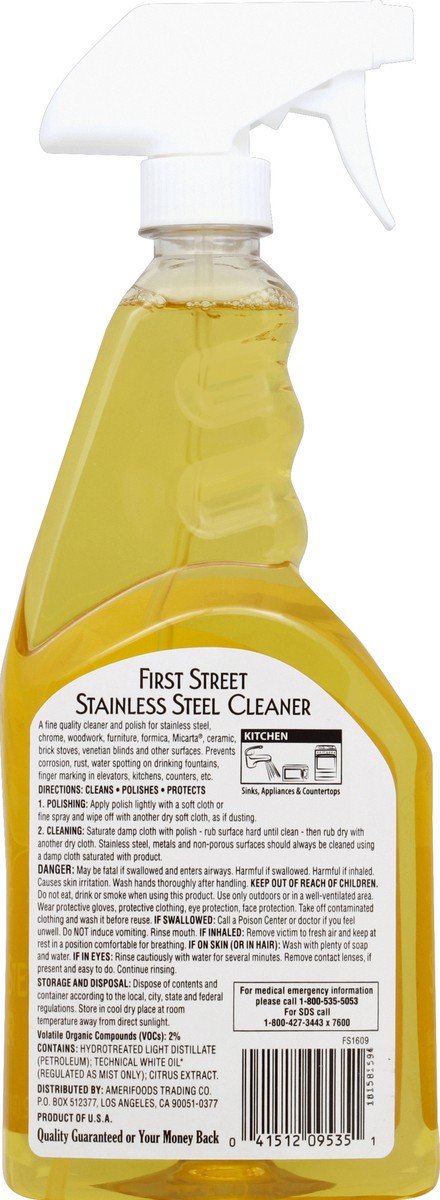 slide 3 of 6, First Street Stainless Steel Cleaner, 32 oz