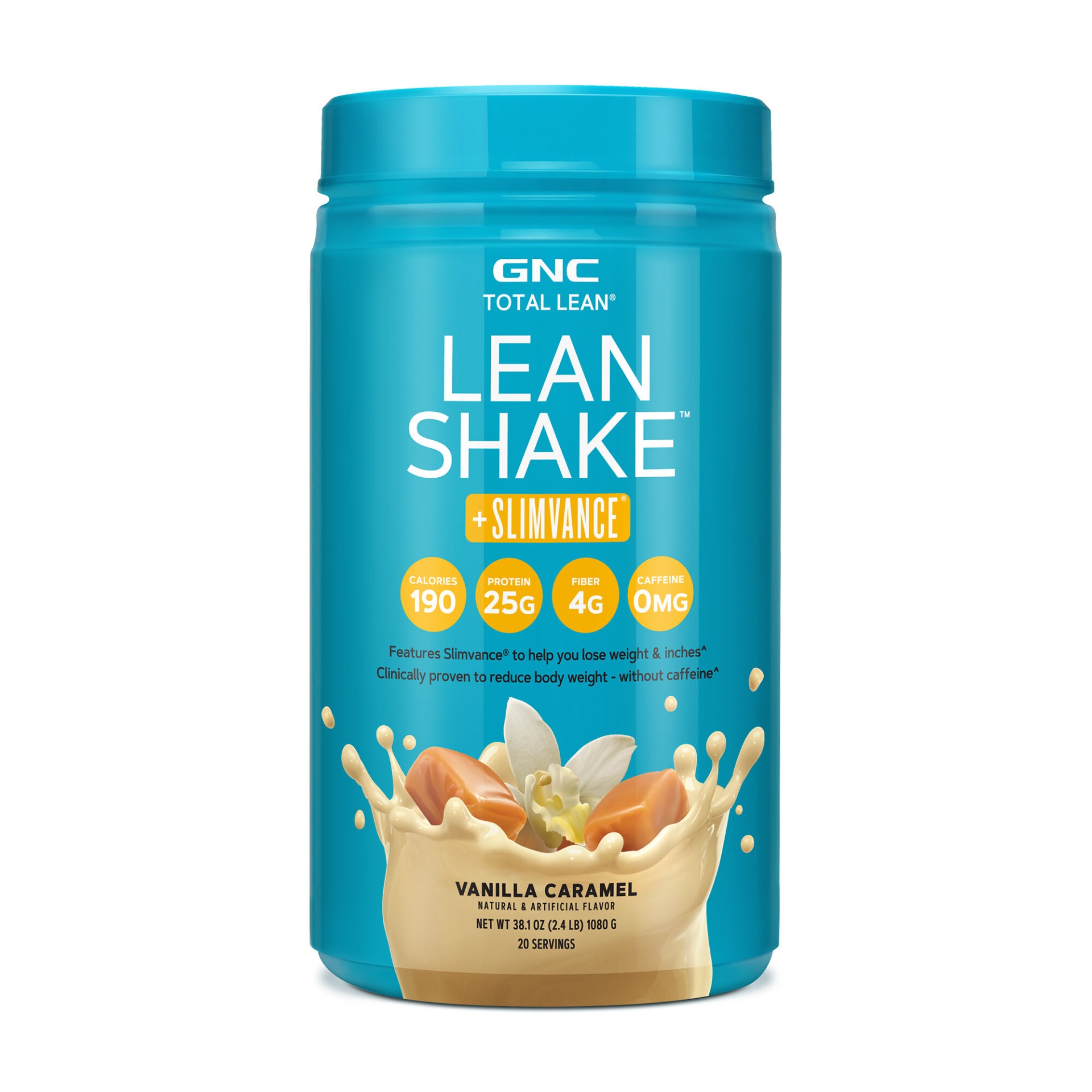 slide 1 of 1, GNC Total Lean Lean Shake + Slimvance Non Stim - Vanilla Caramel, 2.4 lb