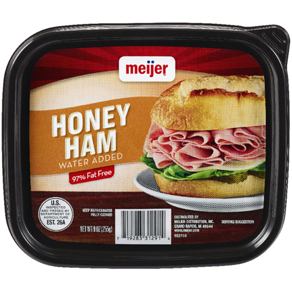slide 1 of 1, Meijer Lunchmeat Thin Sliced Honey Ham, 9 oz