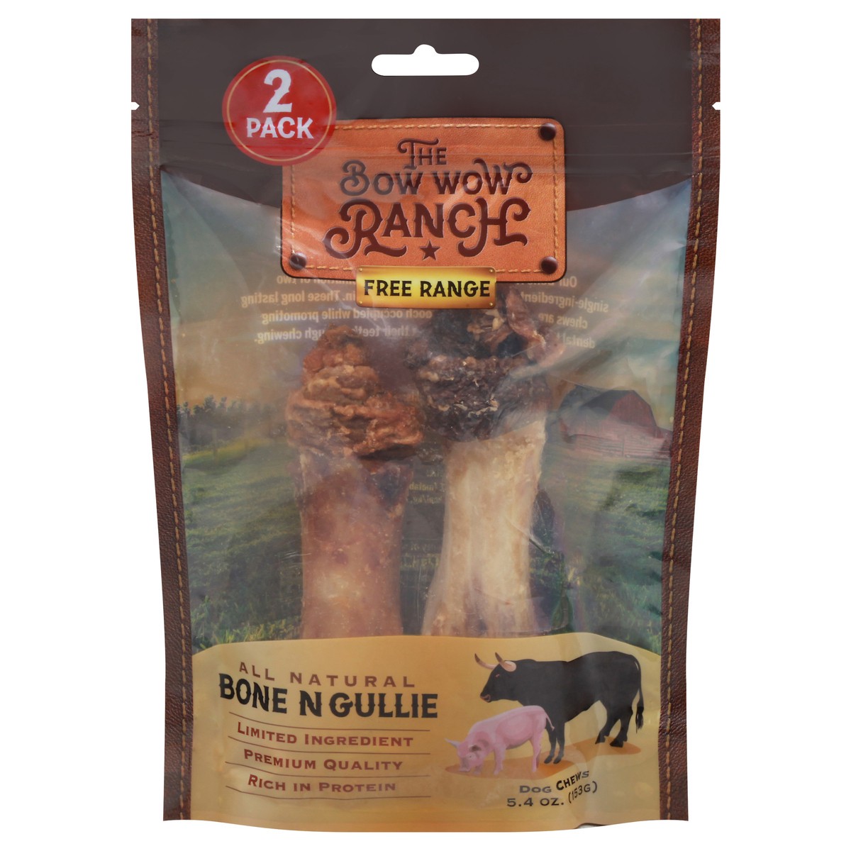 slide 4 of 4, The Bow Wow Ranch All Natural 2 Pack Bone N Gullie Dog Chews 2 ea, 2 ct