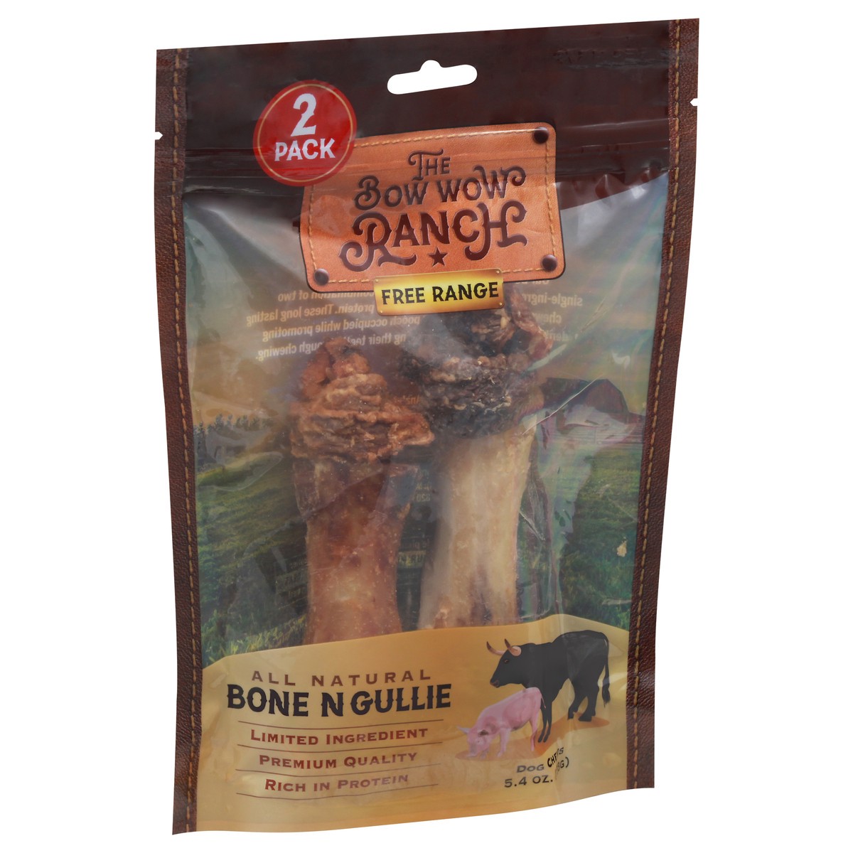 slide 3 of 4, The Bow Wow Ranch All Natural 2 Pack Bone N Gullie Dog Chews 2 ea, 2 ct