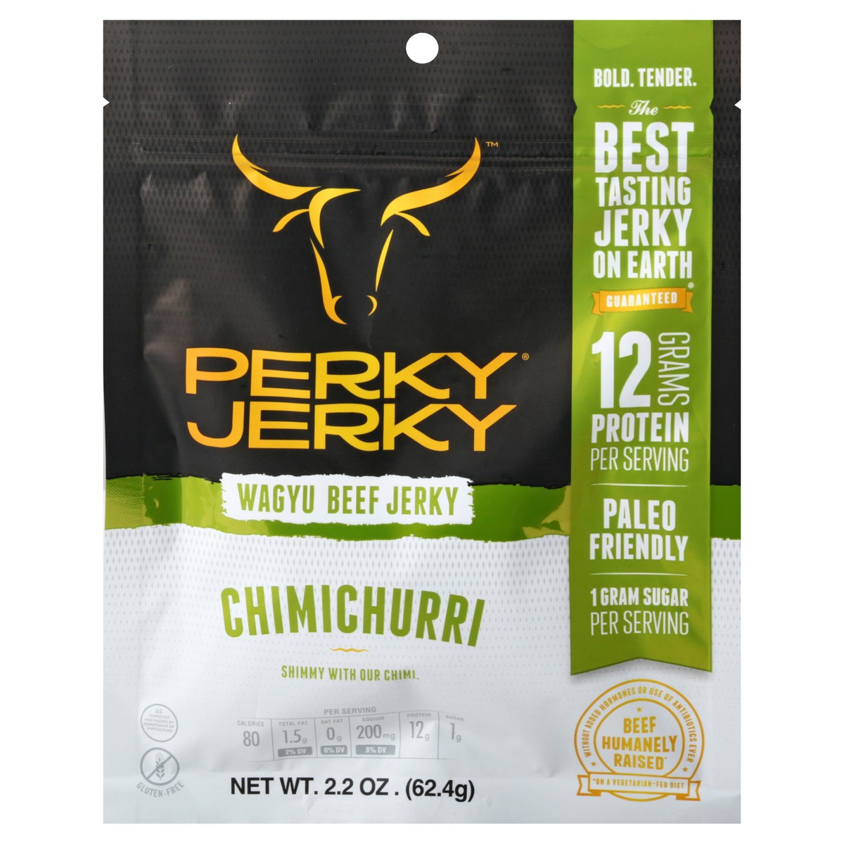 slide 1 of 12, Perky Jerky Chimichurri Wagyu Beef Jerky 2.2 oz, 2.2 oz