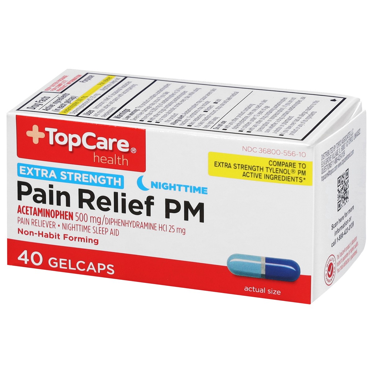 slide 8 of 9, TopCare TOP CARE Topcare Pain Relief Pm, Rapid Relief, Extra Strenght, 40 ct