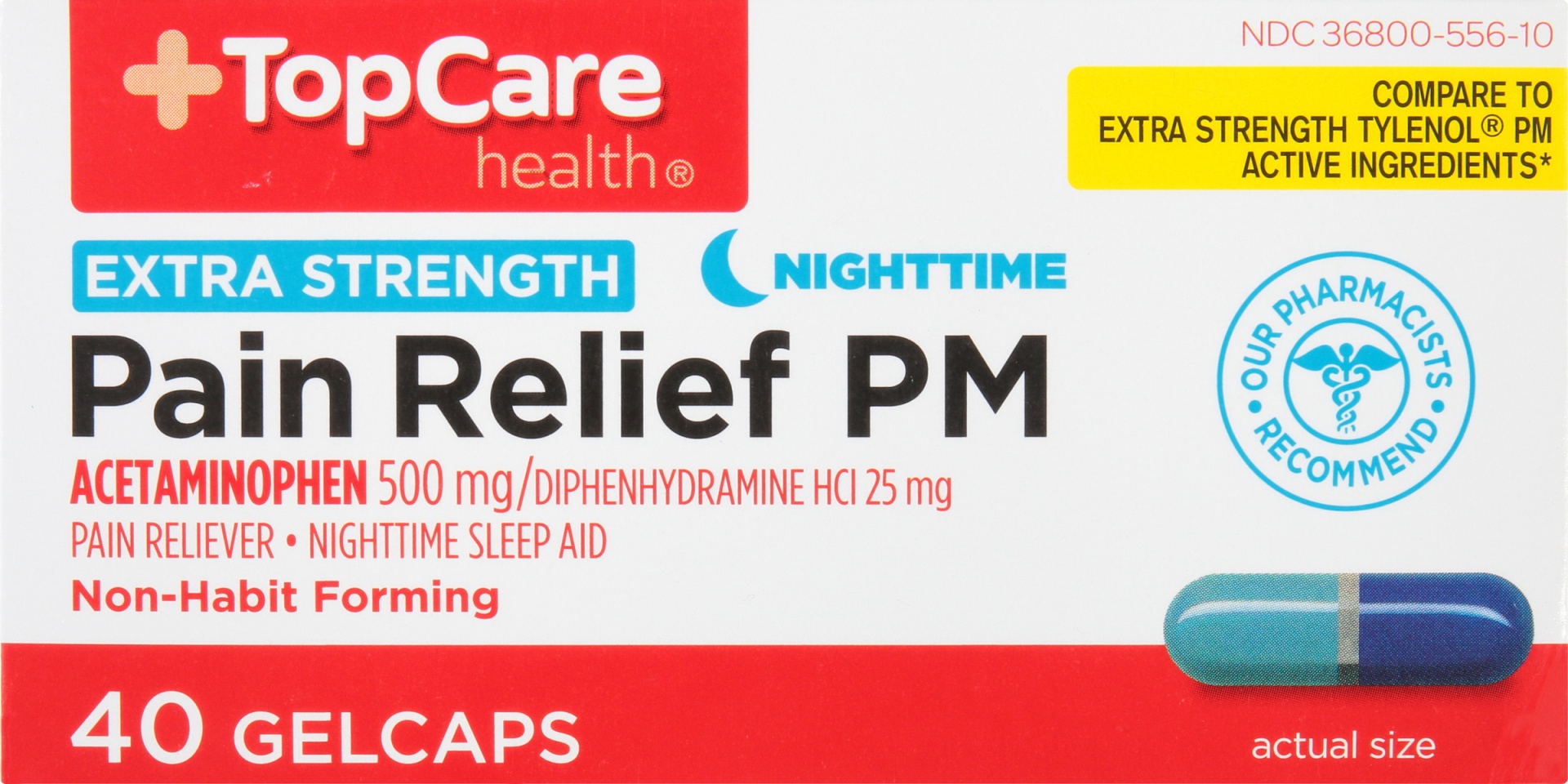 TopCare Extra Strength Pain Relief Pm Acetaminophen 500 Mg Pain