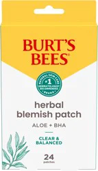 Burt's Bees Herbal Blemish Patch With Fermented Willow Bark Extract and Soothing Aloe, 100 Percent Natural, 24 ct. Package
