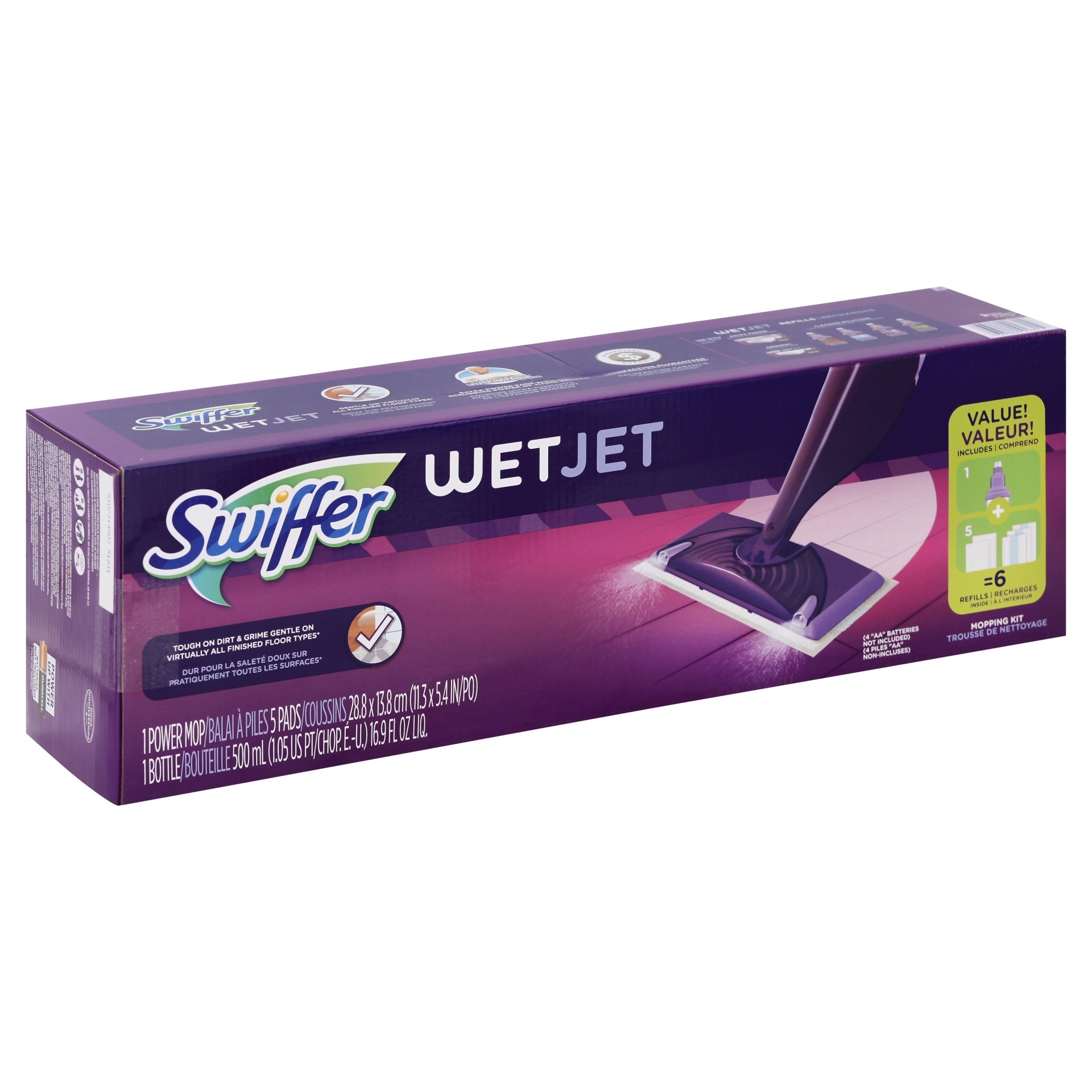 slide 1 of 3, Swiffer Wet Jet Floor Spray Mop Starter Kit, 7 pc