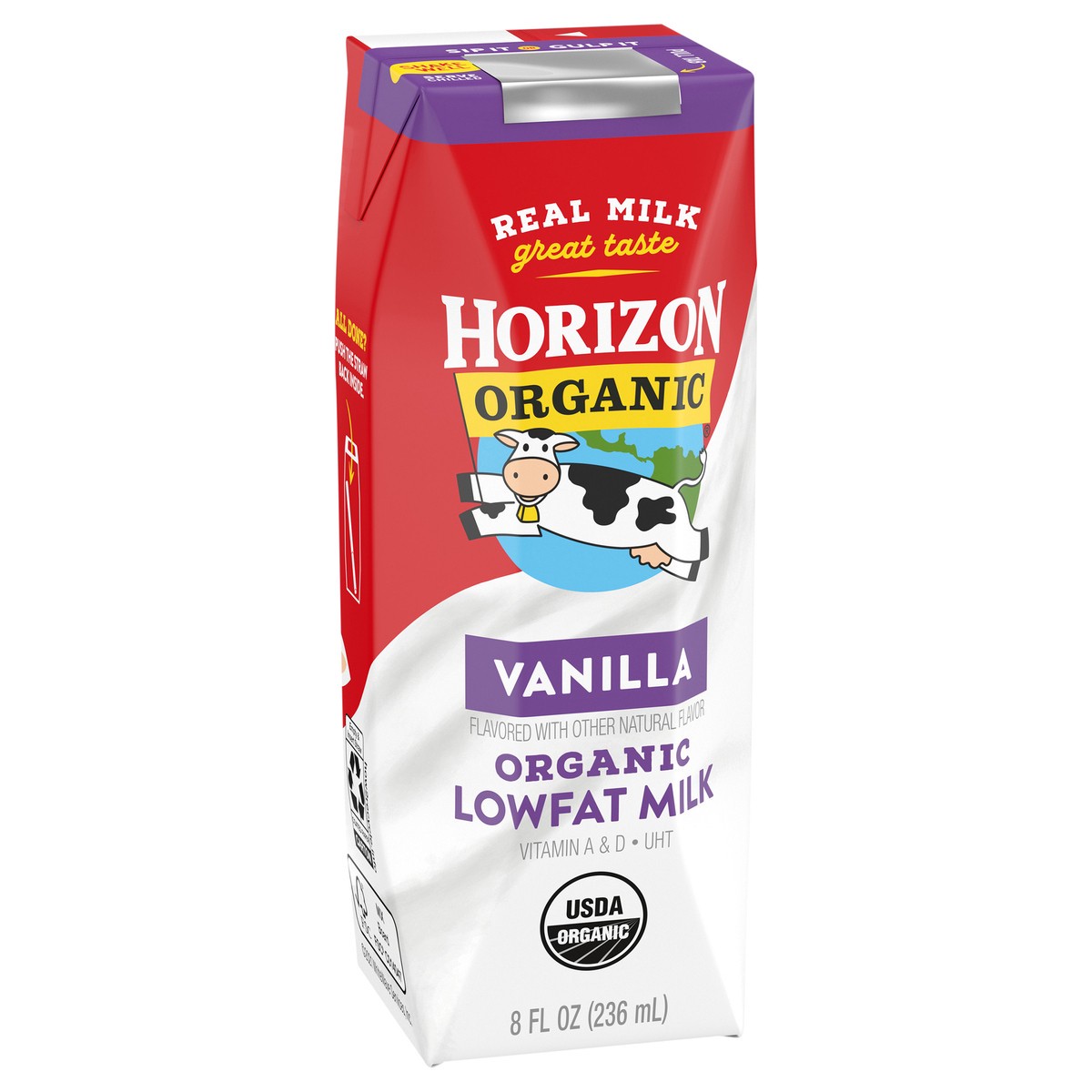 slide 7 of 13, Horizon Organic Shelf-Stable 1% Low Fat Milk Box, Vanilla, 8 fl oz, 8 oz