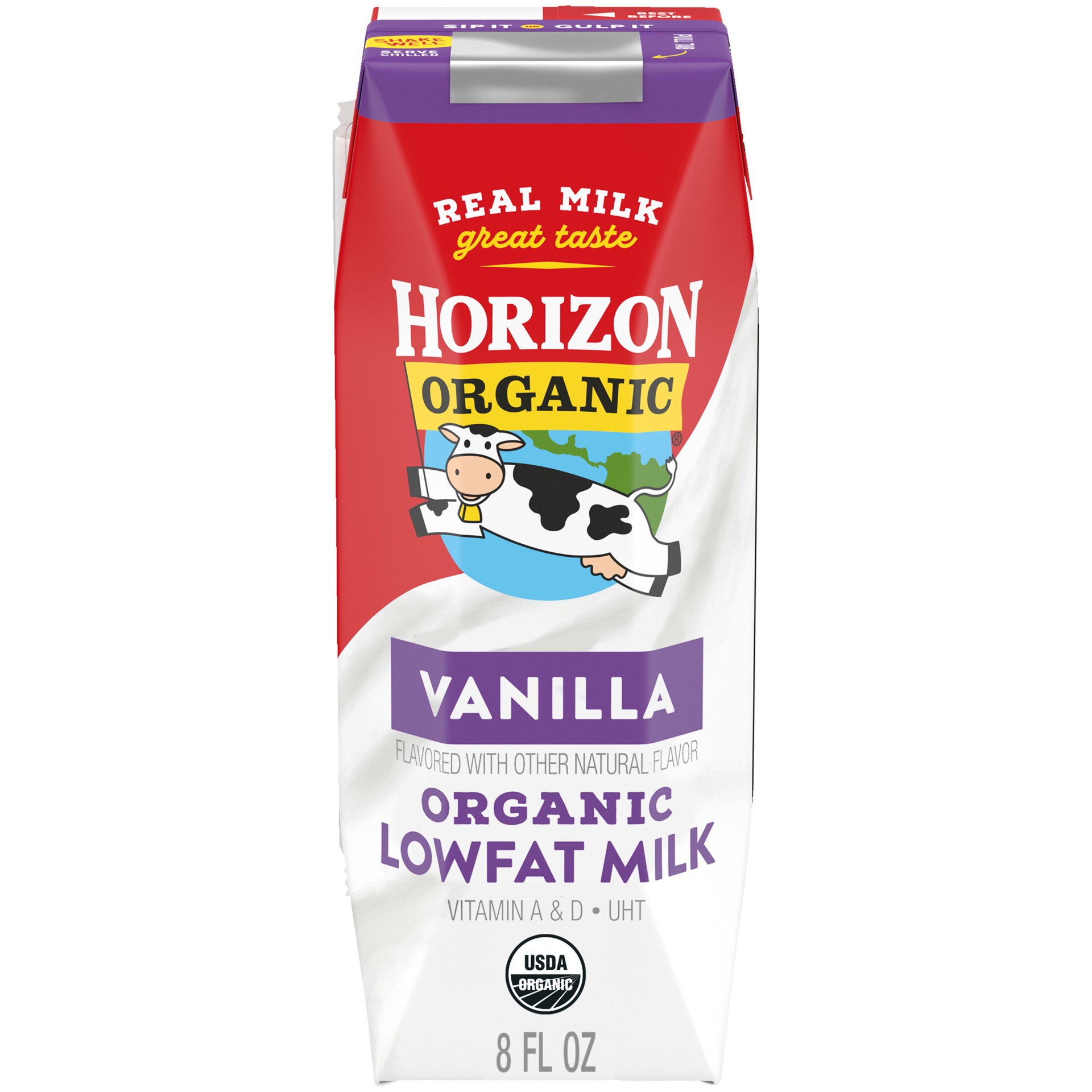 slide 1 of 13, Horizon Organic Shelf-Stable 1% Low Fat Milk Box, Vanilla, 8 fl oz, 8 oz