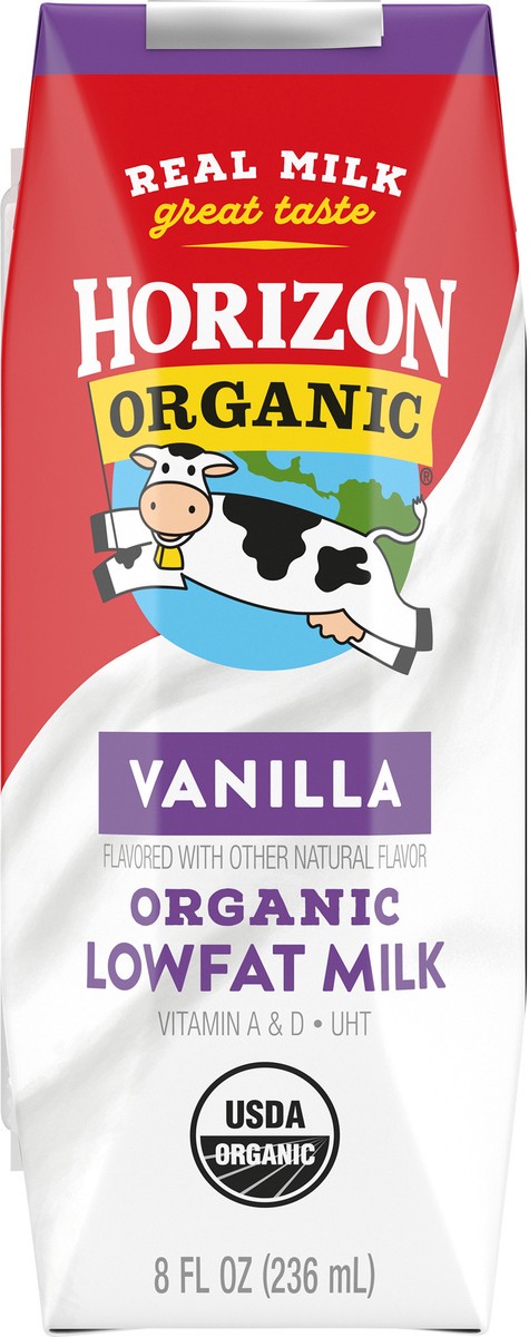 slide 12 of 13, Horizon Organic Shelf-Stable 1% Low Fat Milk Box, Vanilla, 8 fl oz, 8 oz