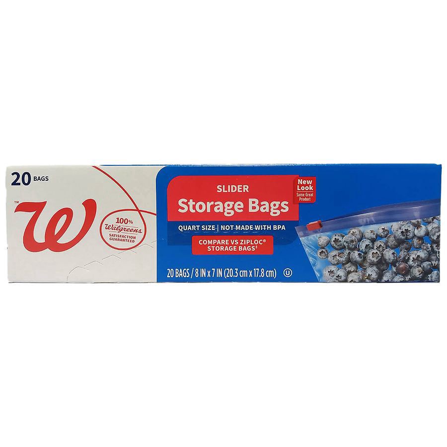 slide 2 of 2, Complete Home Slider Storage Quart Bags, 20 ct