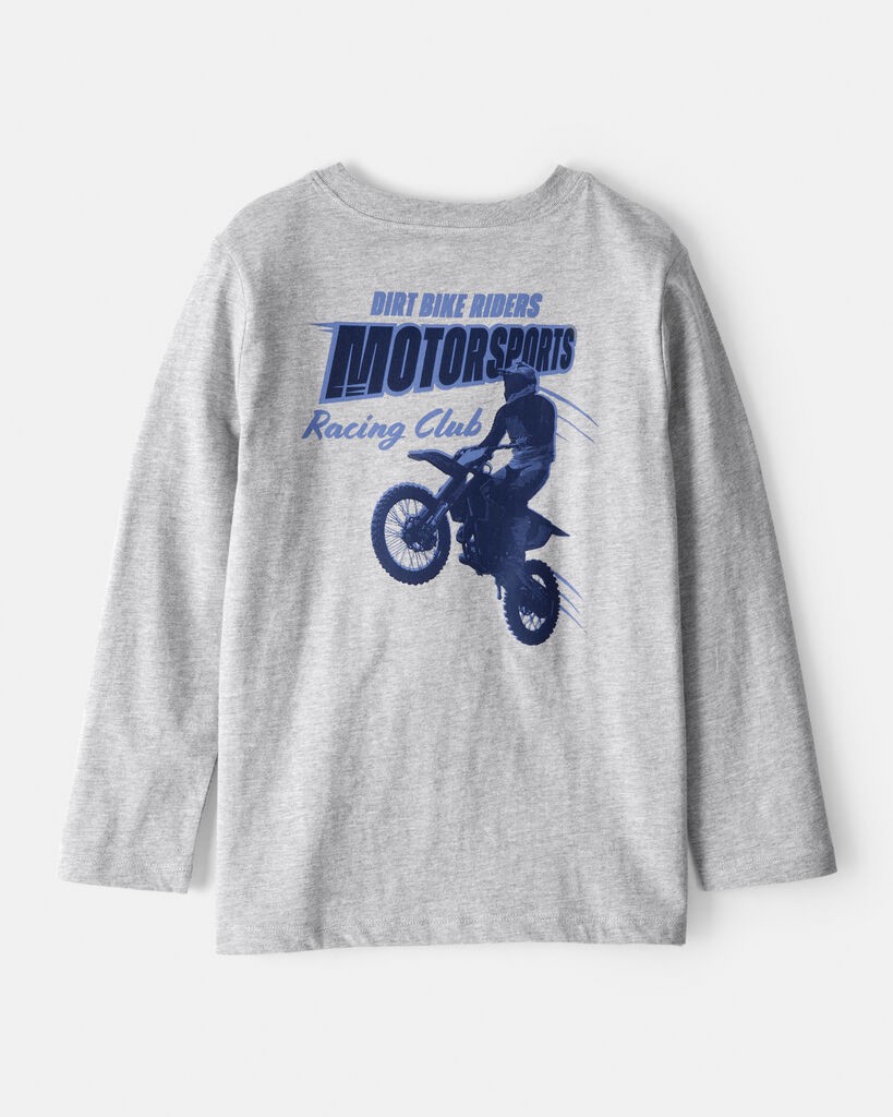 slide 4 of 4, Carter's Boys Motorcycle Long-Sleeve Graphic Tee - Grey Grey XL, 1 ct