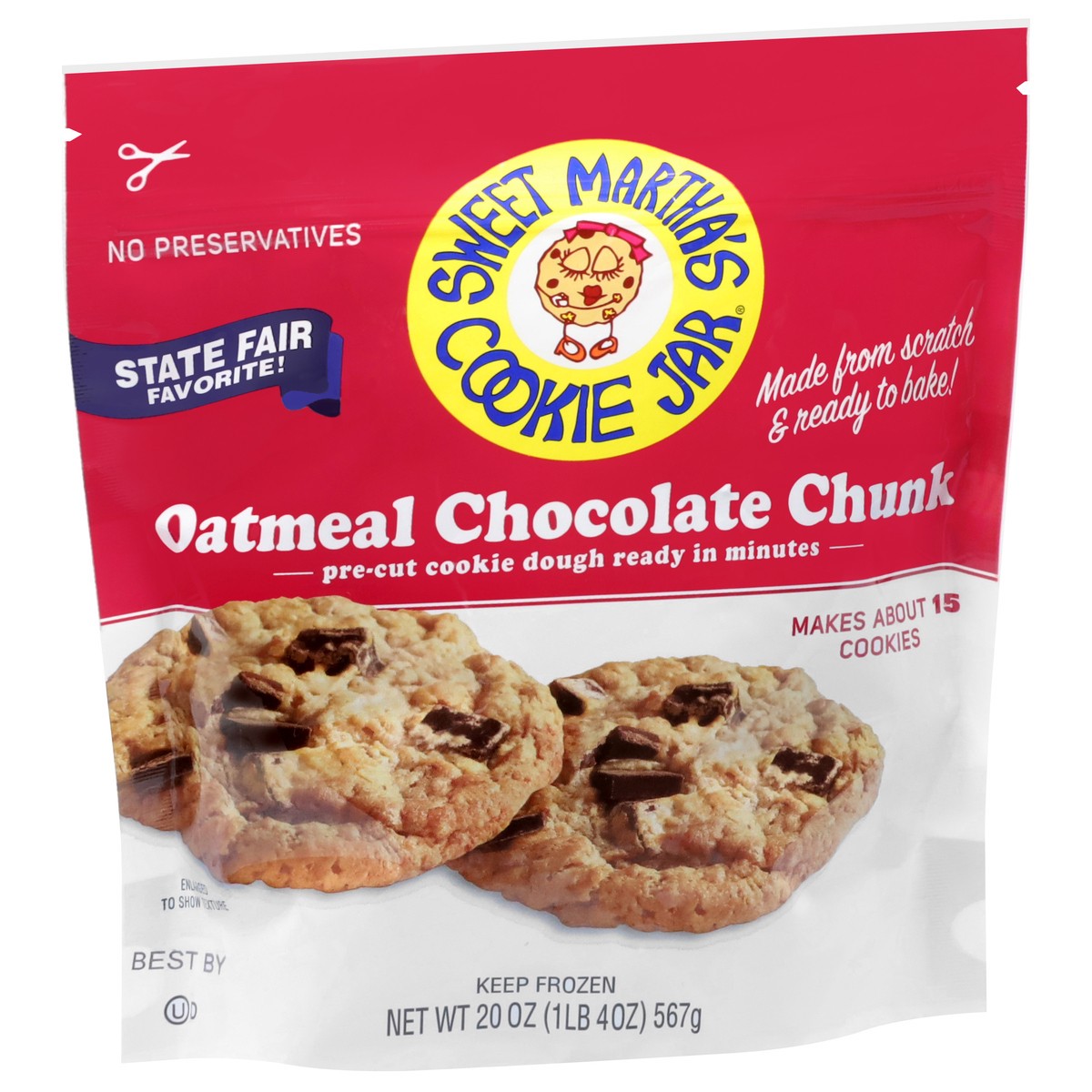 slide 11 of 13, Sweet Martha's Cookie Jar Oatmeal Chocolate Chunk Cookie Dough 20 oz,