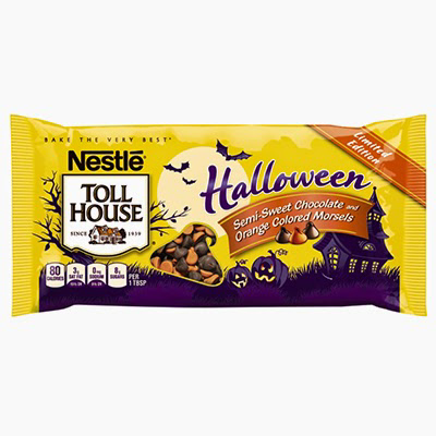 slide 1 of 1, Toll House Halloween Semisweet Chocolate And Orange Colored Morsels, 10 oz