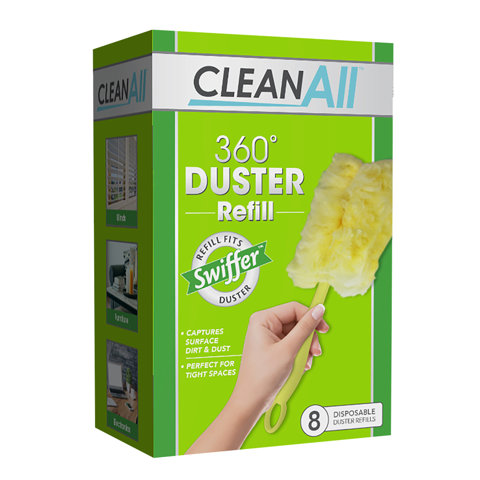 slide 1 of 1, Clean All 360 Duster Refill, 8 ct