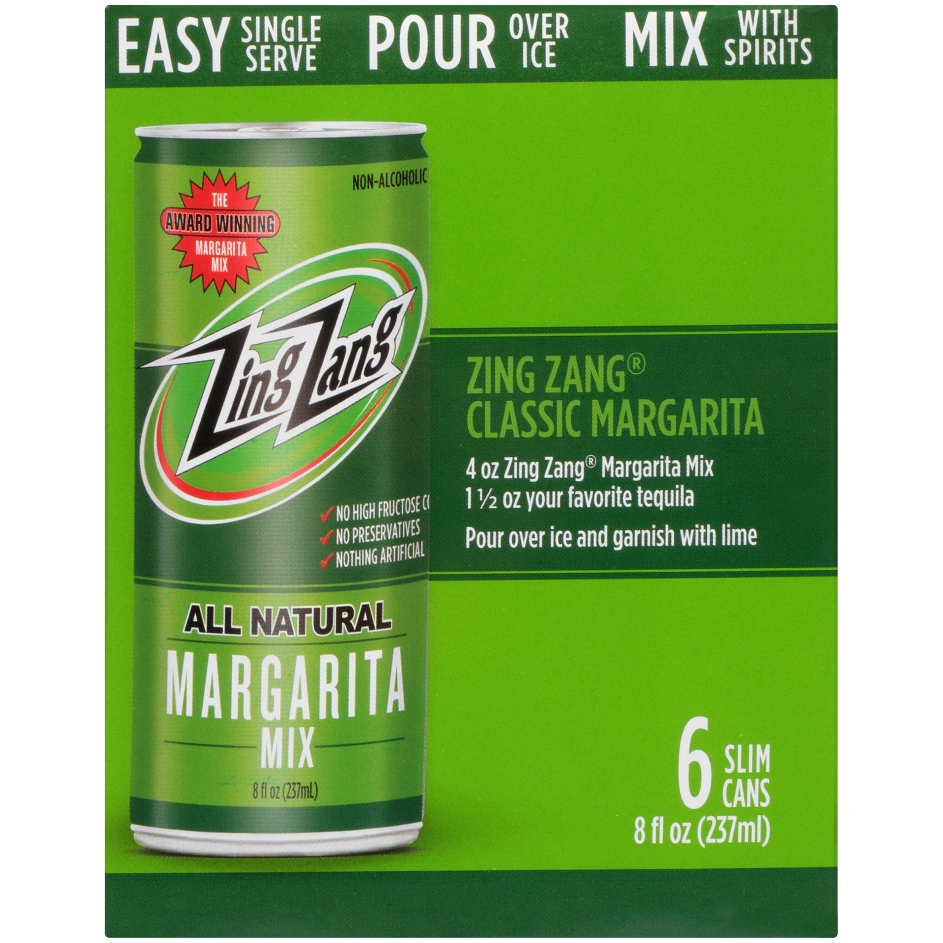slide 4 of 8, Zing Zang Margarita Mixer Slim Cans, 6 ct; 8 oz