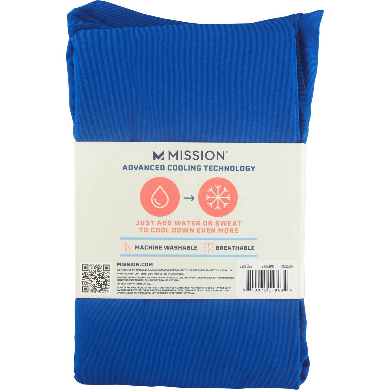 slide 2 of 4, Mission Cooling Sun Shirt, Blue, L/xl, 1 ct