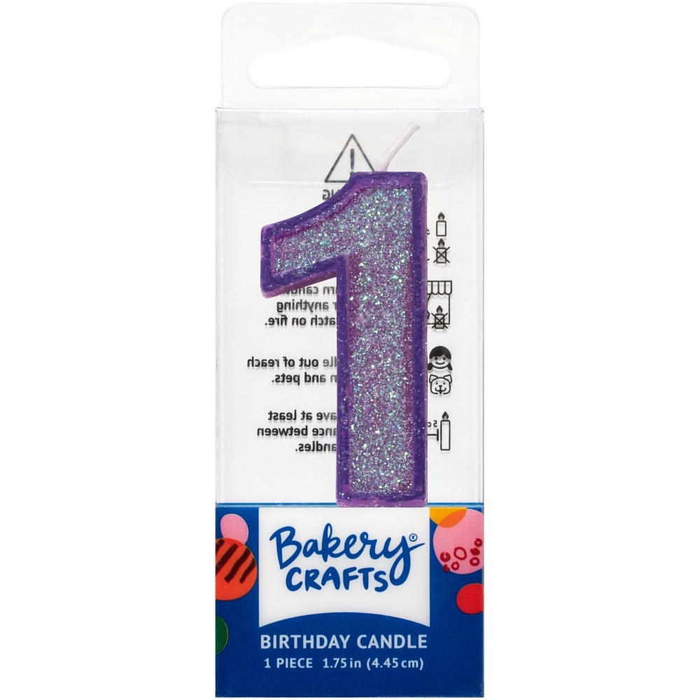 slide 1 of 1, DecoPac One Birthday Candle Cake Decoration - Purple, 1 ct