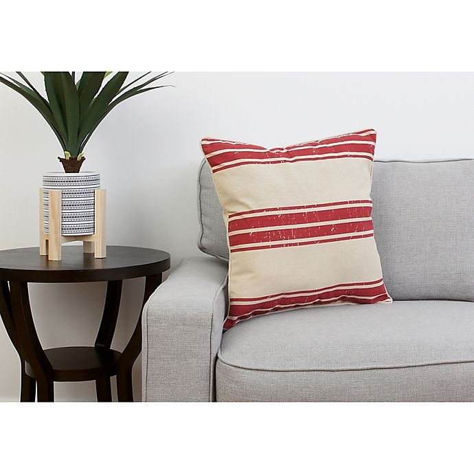 slide 6 of 6, Thro By Marlo Lorenz Dolly Farm Stripe Square Throw Pillow - Red, 1 ct