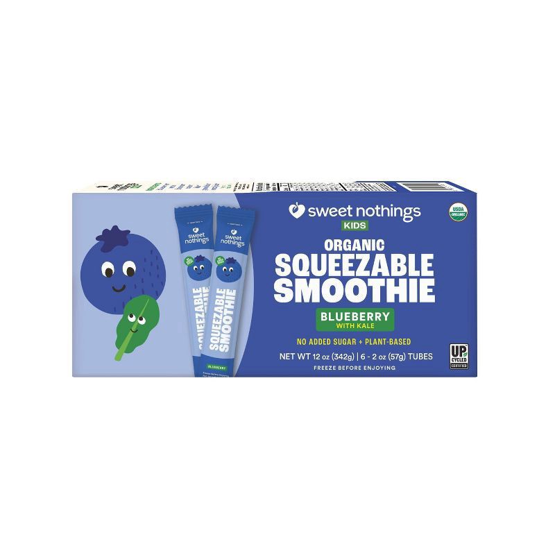 slide 4 of 6, Sweet Nothings Blueberry Kale Kids Squeezable Frozen Smoothies - 6ct/12 fl oz, 6 ct; 12 fl oz