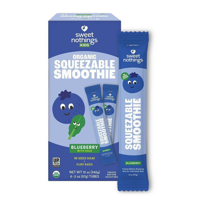 slide 3 of 6, Sweet Nothings Blueberry Kale Kids Squeezable Frozen Smoothies - 6ct/12 fl oz, 6 ct; 12 fl oz