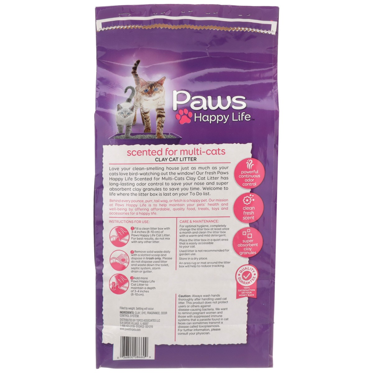 slide 3 of 11, Paws Happy Life Clay Cat Litter Scented, 10 lb