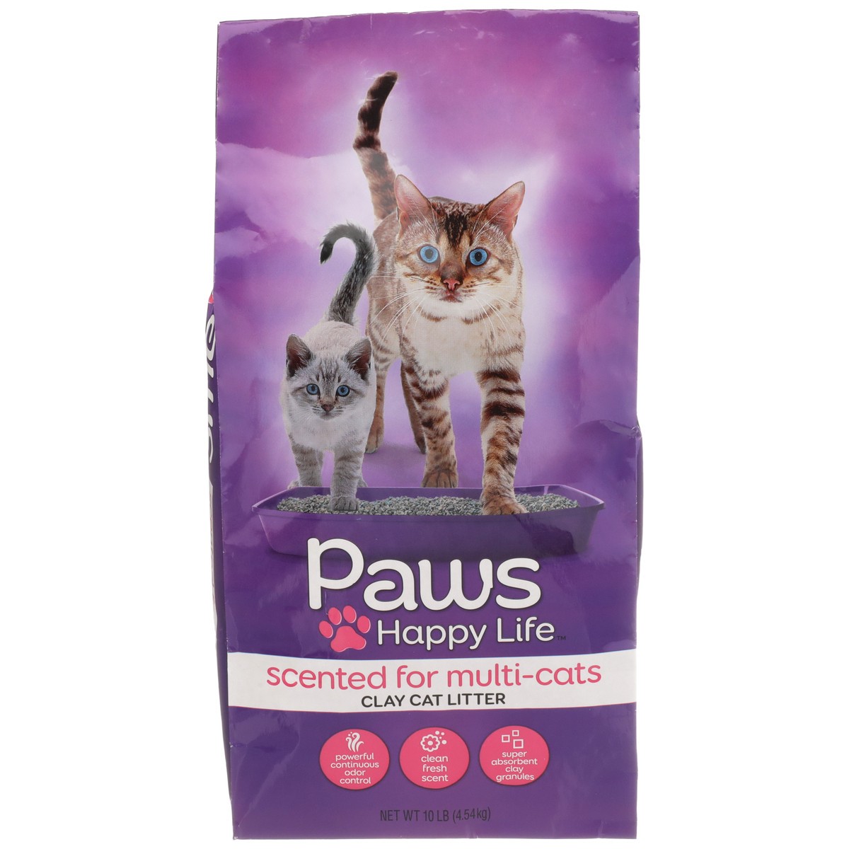 slide 1 of 11, Paws Happy Life Clay Cat Litter Scented, 10 lb