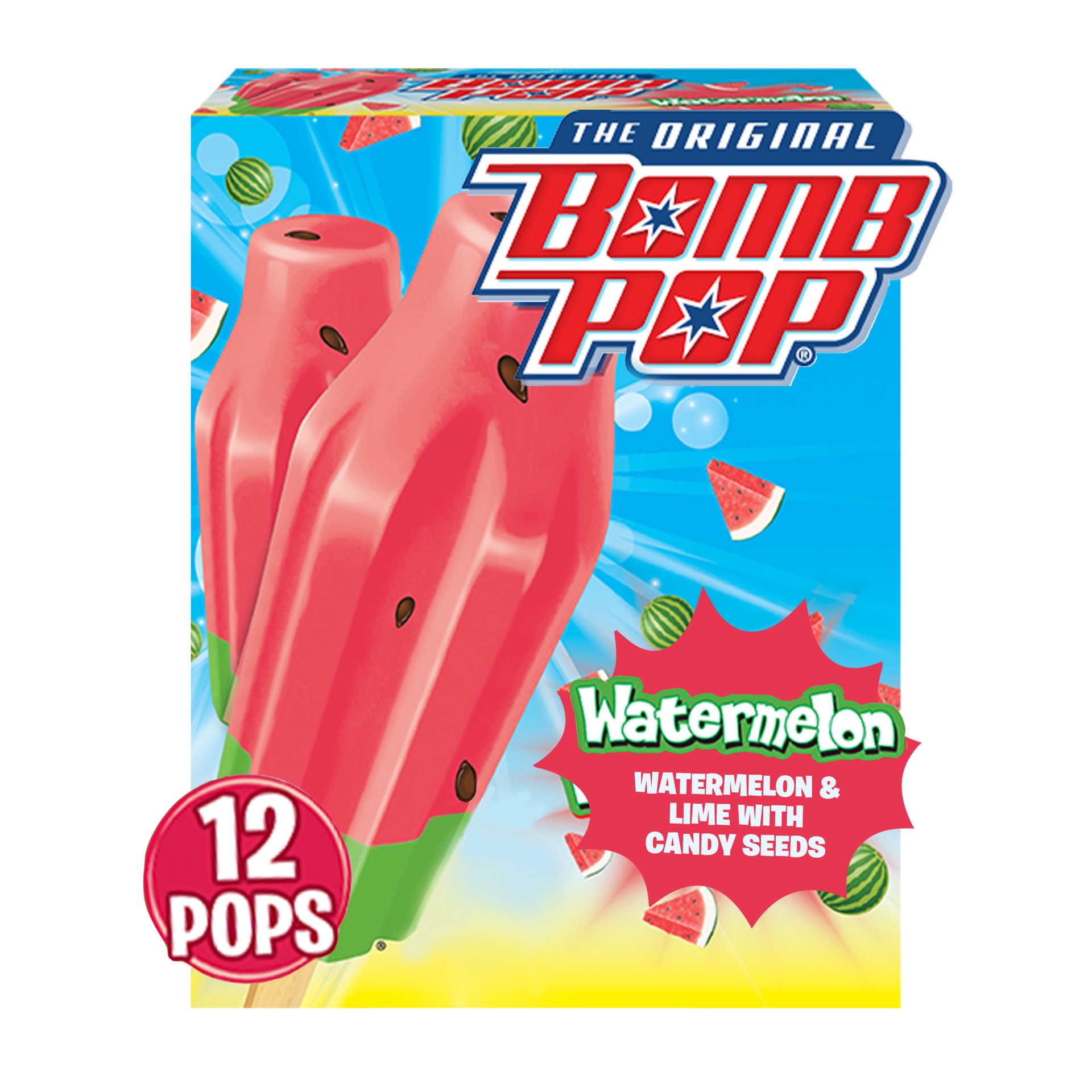 slide 1 of 2, Bomb Pop Watermelon Bar, 12 ct