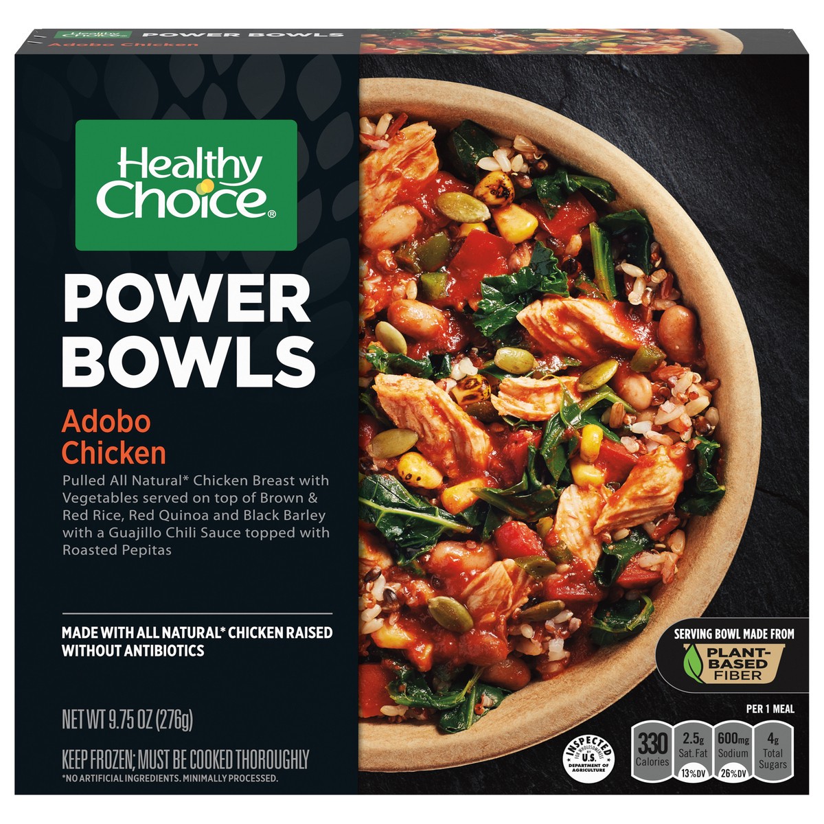 slide 1 of 5, Healthy Choice Power Bowls Adobo Chicken, Frozen Meal, 9.75 OZ Bowl, 9.75 oz