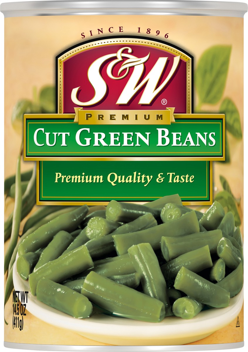 slide 1 of 7, S&W Cut Premium Green Beans 14.5 oz Can, 14.5 oz