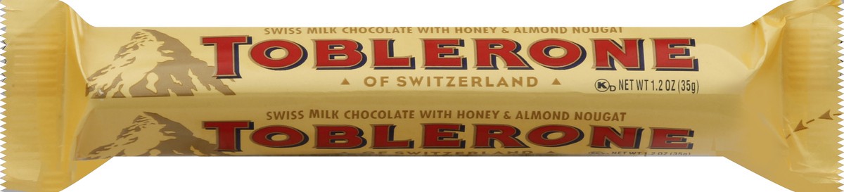 slide 2 of 6, Toblerone Swiss Milk Chocolate Bar, 1.23oz
, 1.2 oz