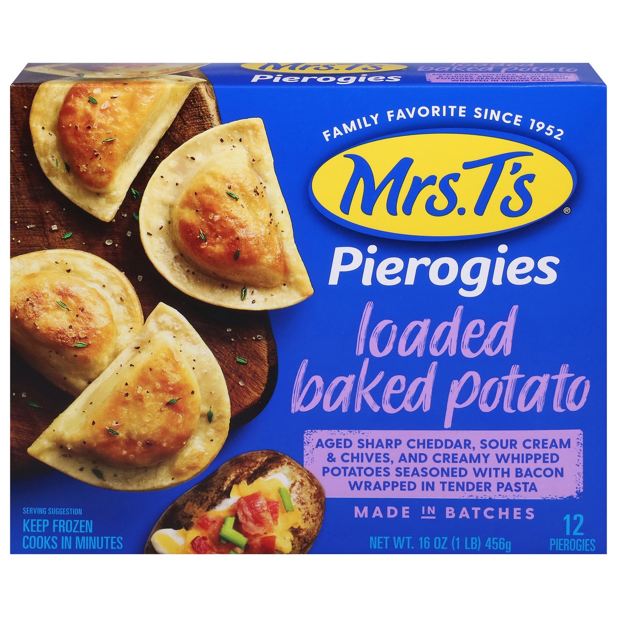 slide 1 of 9, Mrs. T's Loaded Baked Potato Pierogies 12 ea, 12 ct