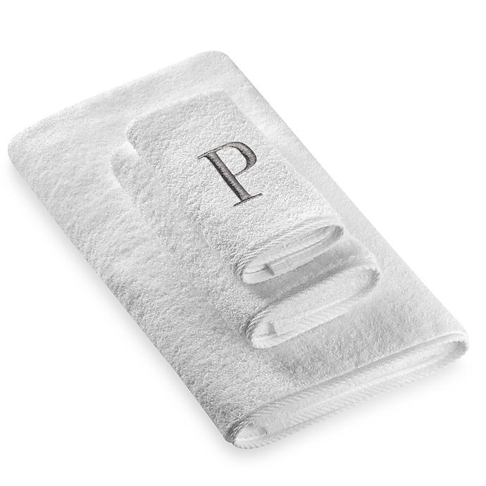 slide 1 of 1, Avanti Premier Silver Block Monogram Letter P Bath Towel - White'', 1 ct